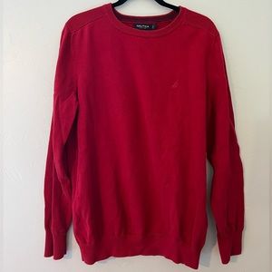 Nautica RED long sleeve men’s sweater crewneck | LARGE
